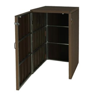 Abris Poubelles Verrouillables Pour Une Ou Deux Poubelles 80 à 240 Litres En Wpc Marron 04_0008249