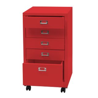 Roll Conteneur Hwc-l49 Armoire à Tiroirs Armoire En Acier Classeur Métal 75 X 40 X 41 Cm 5 Tiroirs