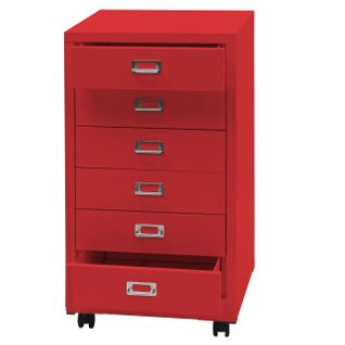 Roll Conteneur Hwc-l49 Armoire à Tiroirs Armoire En Acier Classeur Métal 75 X 40 X 41 Cm 6 Tiroirs