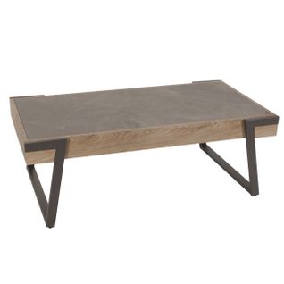 Table Basse Table De Salon 43x120x64 Cm Pierre Frittée Aspect Marbre Gris Bois Gris-marron 04_0008