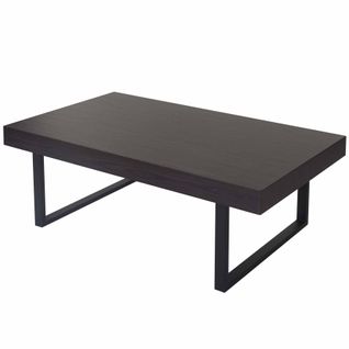 Table Basse 40x110x60 Cm Pieds En Métal Et Bois De Peuplier Foncé Placage Wengé Avec Structure 04_