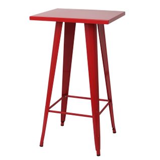 Table De Bar Bistro Comptoir En Métal Rouge Design Industriel 105x60x60 Cm 04_0008513