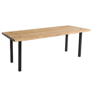 Table à Manger Design Industriel En Bois De Sapin Structure En Fer 200 X 90 Cm 04_0008564