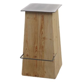 Tabouret De Bar Avec Repose-pieds Design Rustique Industriel En Bois Massif Naturel Et Mdf 04_0008