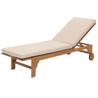 Transat De Jardin Chaise Longue En Bois Et Osier Décoratif En Polyrotin Coussin Crème-beige 04_000