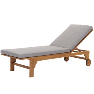 Transat De Jardin Chaise Longue En Bois Et Osier Décoratif En Polyrotin Coussin Gris 04_0008608