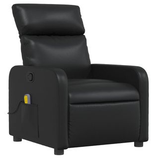 Fauteuil De Relaxation TV Fonction Massage Inclinable 6 Points De Massage En Pvc Noir Dec027032