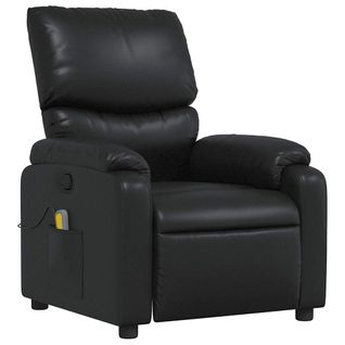 Fauteuil De Relaxation TV Fonction Massage Inclinable En Pvc Noir Dec027035