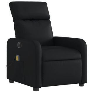 Fauteuil De Relaxation TV Fonction Massage Inclinable Électrique 6 Points De Massage En Pvc Noir