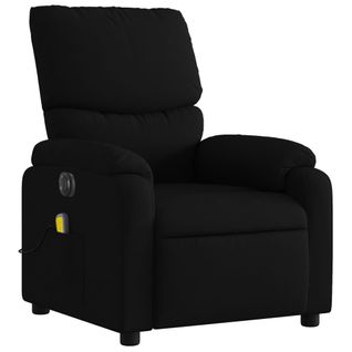 Fauteuil De Relaxation TV Fonction Massage Inclinable Électrique 6 Points De Massage En Tissu Noir