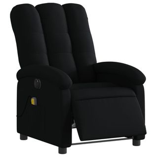 Fauteuil De Relaxation TV Fonction Massage Inclinable Électrique 6 Points De Massage En Tissu Noir