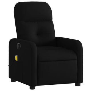 Fauteuil De Relaxation TV Fonction Massage Inclinable Électrique 6 Points De Massage En Tissu Noir