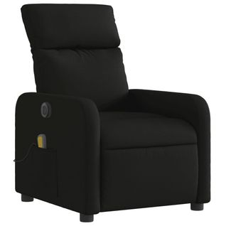 Fauteuil De Relaxation TV Fonction Massage Inclinable Électrique 6 Points De Massage En Tissu Noir
