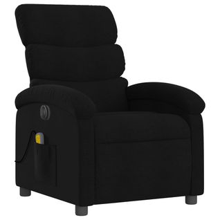 Fauteuil De Relaxation TV Fonction Massage Inclinable Électrique 6 Points De Massage En Tissu Noir