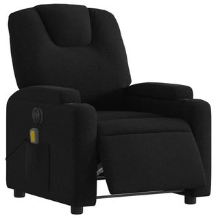 Fauteuil De Relaxation TV Fonction Massage Inclinable Électrique 6 Points De Massage En Tissu Noir