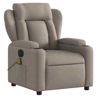 Fauteuil De Relaxation TV Fonction Massage Inclinable Électrique 6 Points De Massage En Tissu
