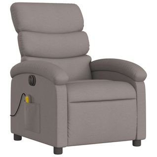 Fauteuil De Relaxation TV Fonction Massage Inclinable Électrique 6 Points De Massage En Tissu