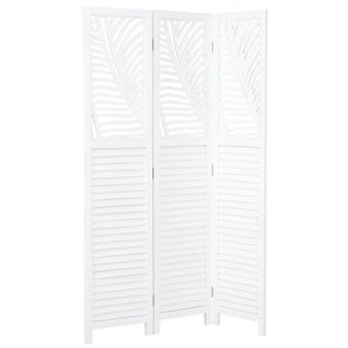 Paravent En Bois Blanc à 3 Panneaux 170x120 Idéal Pour Séparer Et Décorer Votre Espace Par06097