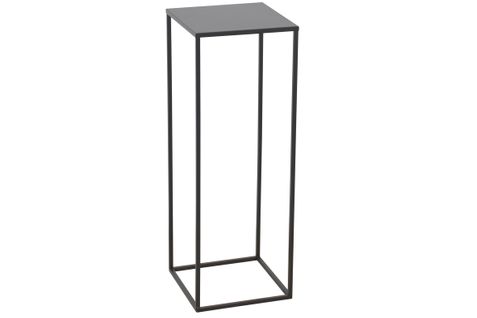 Porte-plantes Moderne En Métal Noir 25 X 25 X 70 Cm Finition Lisse Dec050075