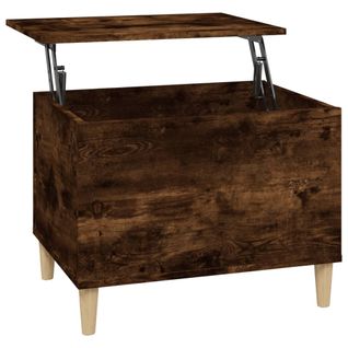 Table Basse Avec Plateau Relevable Design Rustique 60 X 44,5 X 45 Cm Bois D'ingénierie Marron Dec0