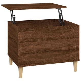 Table Basse Avec Plateau Relevable Design Rustique 60 X 44,5 X 45 Cm Bois D'ingénierie Marron Dec0