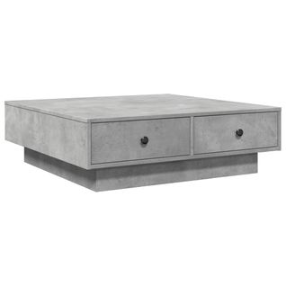 Table Basse Avec Tiroirs Design Intemporel 90 X 90 X 28 Cm Aggloméré Gris Dec039406