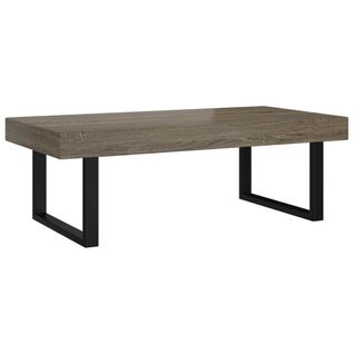 Table Basse Design Rustique Industriel 120 X 60 X 40 Cm Mdf Gris Et Fer Dec039409