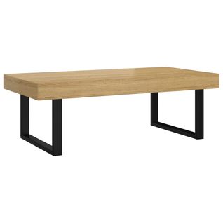 Table Basse Design Rustique 120 X 60 X 40 Cm Mdf Et Fer Dec039442