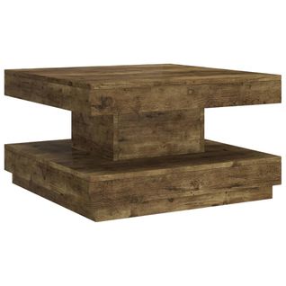 Table Basse Design Rustique Moderne 60 X 60 X 35 Cm Mdf Marron Dec039451