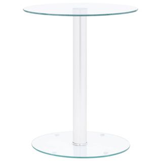 Table Basse Hauteur 50 Cm Verre Trempé Transparent Et Aluminium Dec040187