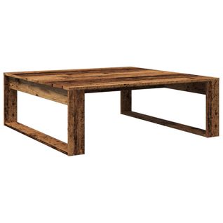 Table Basse Style Rustique 100 X 100 X 35 Cm Bois D'ingénierie Marron Dec040201