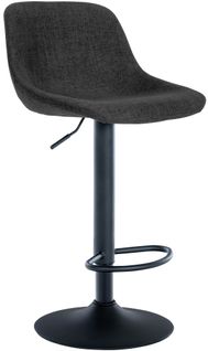 Tabouret De Bar X1 Rotation à 360°en Tissu Noir Pieds En Trompette Métal Noir 10_0005941