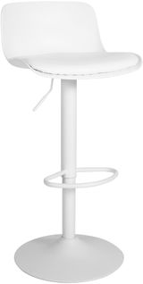 Tabouret De Bar X1 Hauteur Réglable Et Siège Pivotant Avec Siège En Plastique Blanc Métal Blanc 10