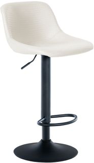 Tabouret De Bar X1 Rotation à 360°en Pvc Crème Pieds En Trompette Métal Noir 10_0006382