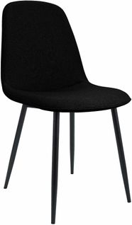Chaise De Salle à Manger Cuisine X1 Design Moderne En Tissu Noir Cadre En Métal Noir 10_0007162