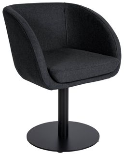 Chaise Contemporaine Hauteur D'assise 47 Cm En Feutre Anthracite Et Métal Noir 10_0007492