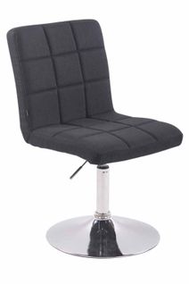 Chaise De Salle à Manger X1 Pivotante Réglable En Hauteur Coutures Carrées Tissu Noir