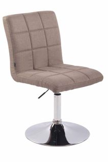 Chaise De Salle à Manger X1 Pivotante Réglable En Hauteur Coutures Carrées Tissu Taupe