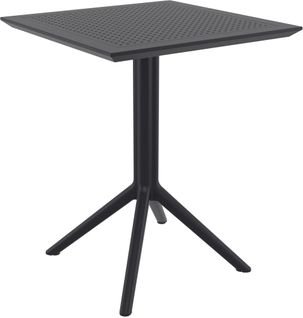 Table Pliante Résistante Compacte Et Élégante Carrée 60 Cm Plastique Noir 10_0002953