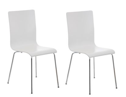 Lot De 2 Chaises De Cuisine En Bois Blanc Et Métal Cds10062