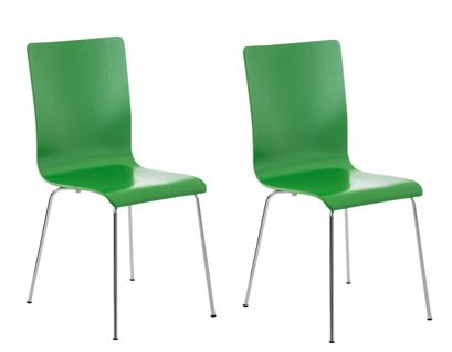 Lot De 2 Chaises De Cuisine En Bois Vert Et Métal Cds10063