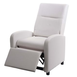 Fauteuil TV Relax En Synthétique Dossier Pliable 99x70x75cm Blanc 04_0002006