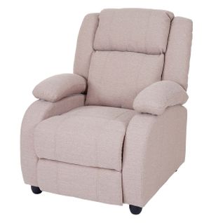 Fauteuil TV Chaise Longue Relax Avec Repose-pieds Et Accoudoirs En Tissu/textile Gris Crème 04_000