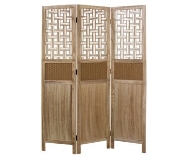 Paravent 3 Panneaux En Bois Avec Motif 170x120cm Par06074