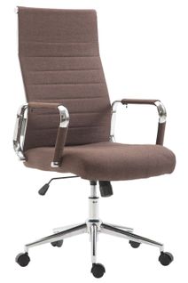 Fauteuil De Bureau En Tissu Marron Avec Assise Rembourrée Pivotant Bur10233