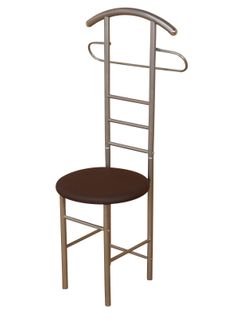 Chaise De Chambre / Valet De Nuit Portant En Acier Et Synthétique Marron Med05102