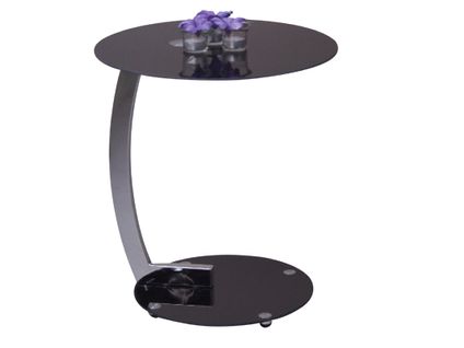 Table D'appoint Moderne Avec Structure En Métal Chromé Noir Taba05109