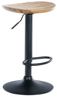 Tabouret De Bar Avec Assise En Bois Massif Clair Repose-pieds Design Industriel Tdb10576