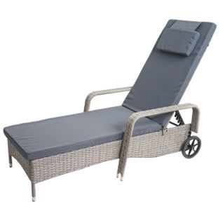 Chaise Longue Relaxation Transat De Jardin Bain De Soleil Poly Rotin Gris Housse Gris 04_0004239