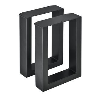 Lot De 2 Pieds De Table De Meuble Rectangulaire Métal 30 X 43 Cm Noir 03_0003660